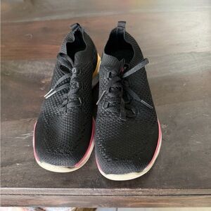 Skechers Black Athletic Shoes with Pink and Yellow Accents